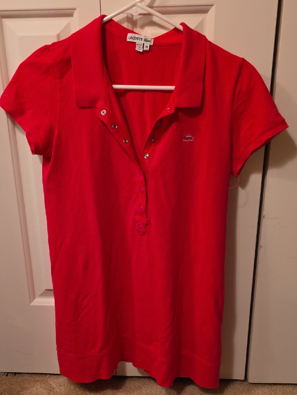 Vintage Lacoste Short-Sleeve Polo Dress. Made In Peru. Womens Sz EU 40, US Sz M